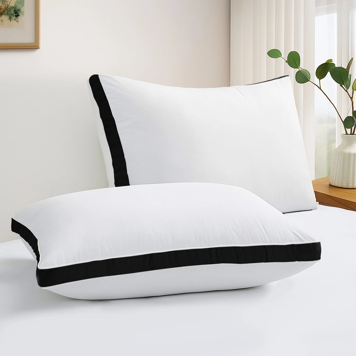 Gusseted Down Alternative Bed Pillows Set of 2