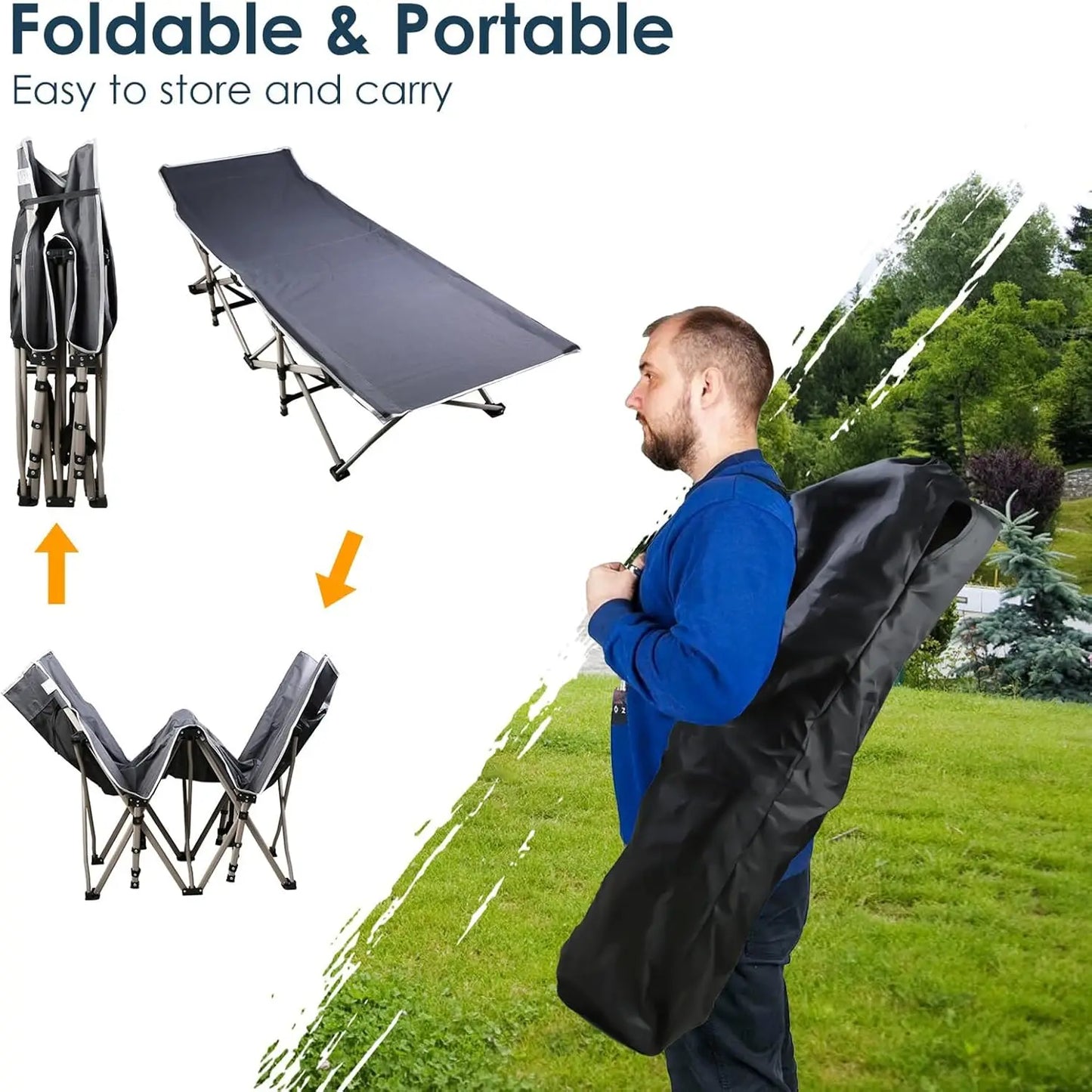 Foldable Portable Bed For Outdoor Garden Chair Pearl Foam Mattress