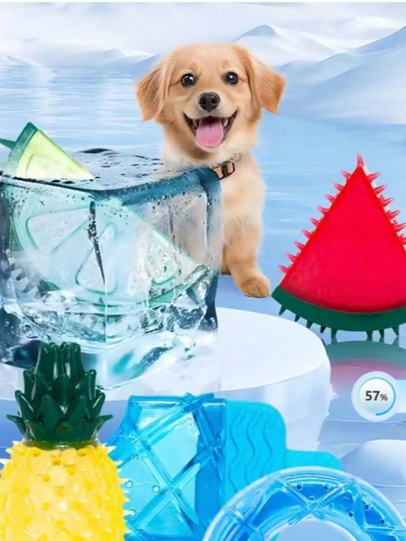 Frozen Watermelon Freezable Dog Toy Frosty Chew For Teething