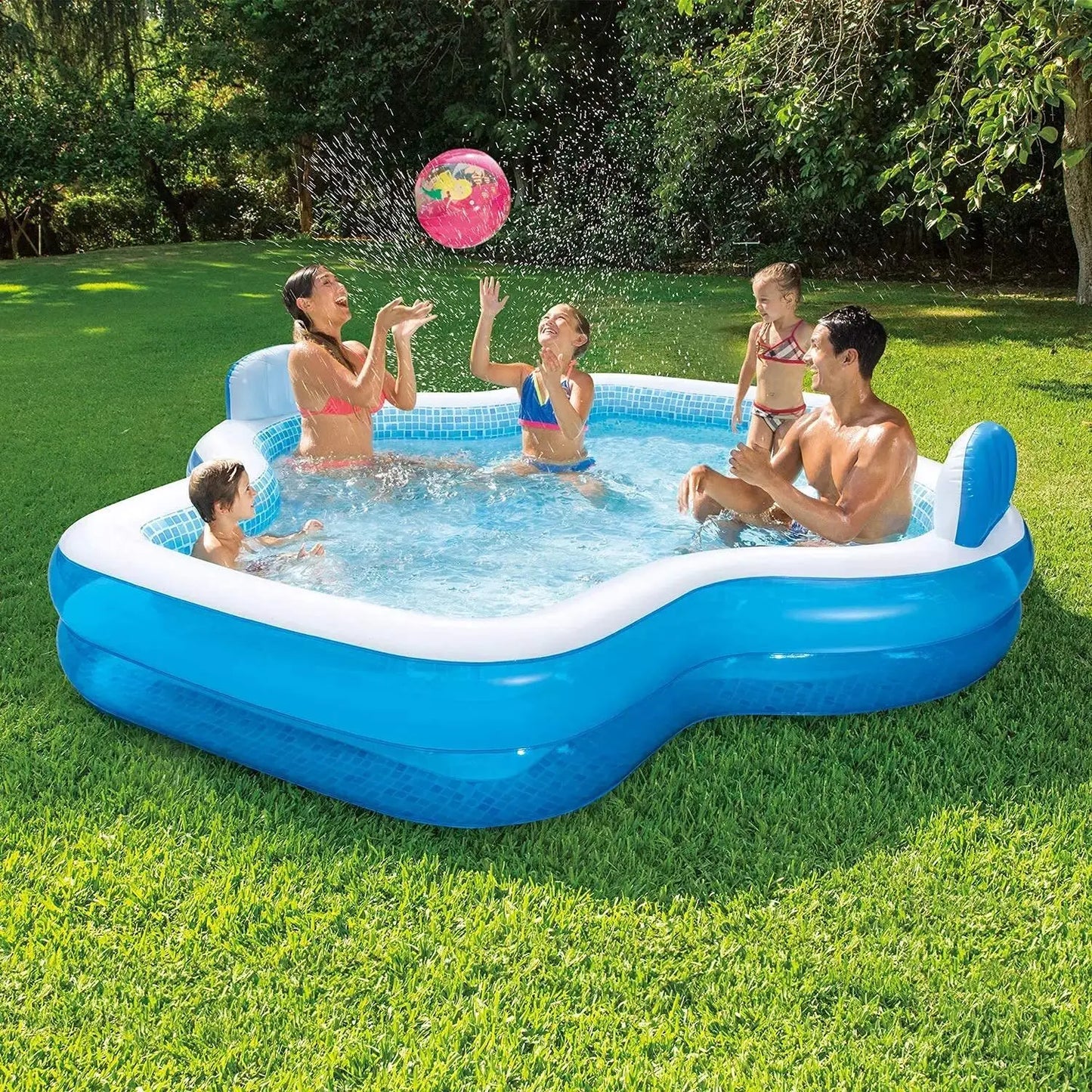 Elegant Family Pool With Inflatable Seats And Backrests