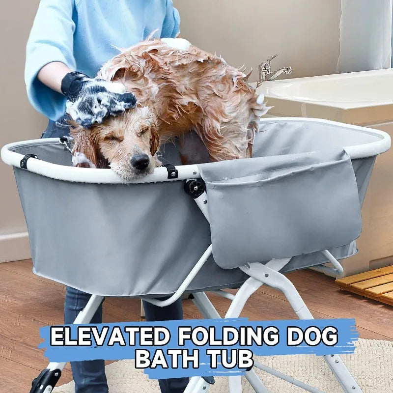 NONEDog Elevated Dog Bath Tubs Foldable Grooming Station