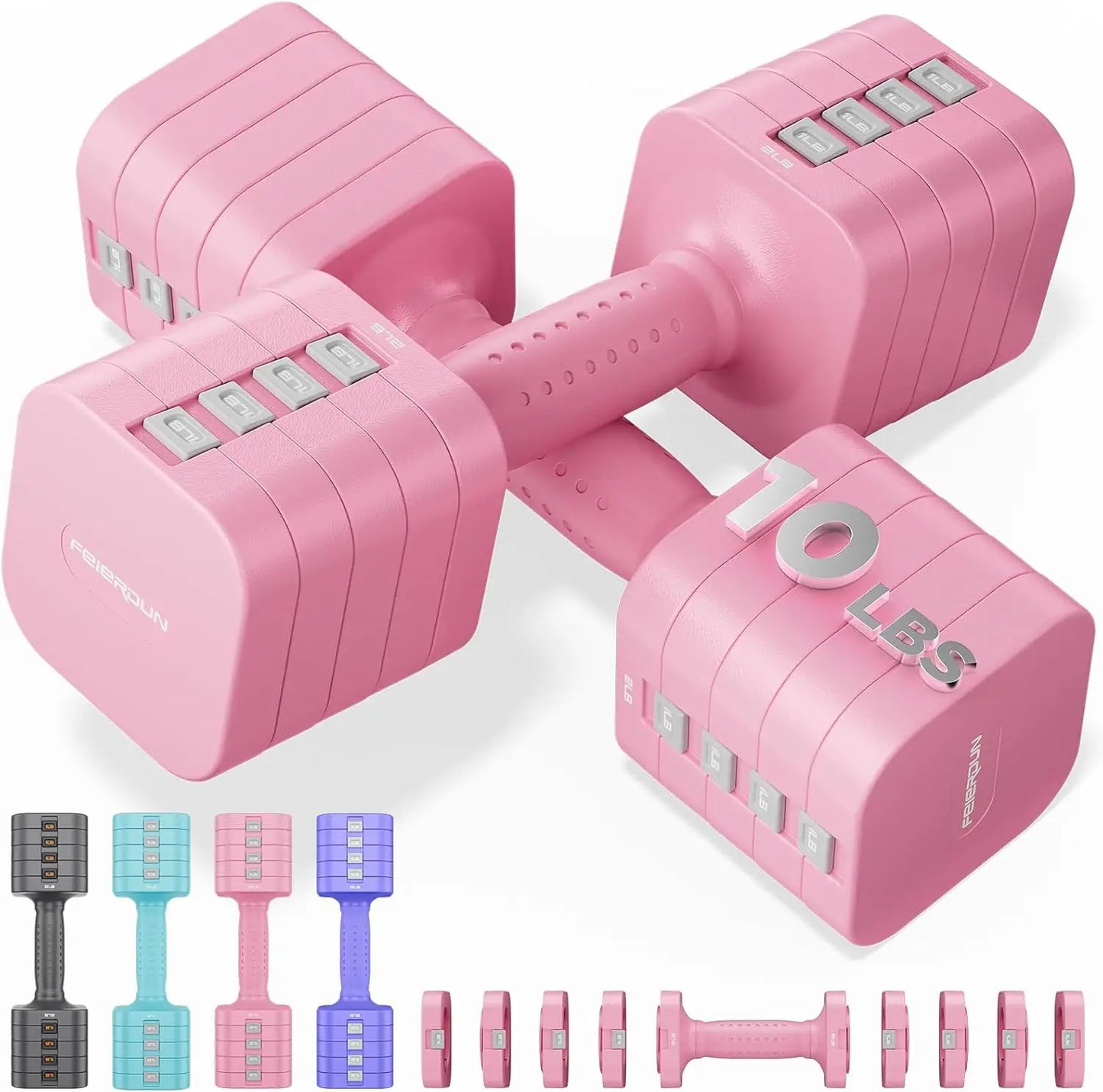 FED Fitness 5 In 1 Adjustable Dumbbells Set For Home Gym
