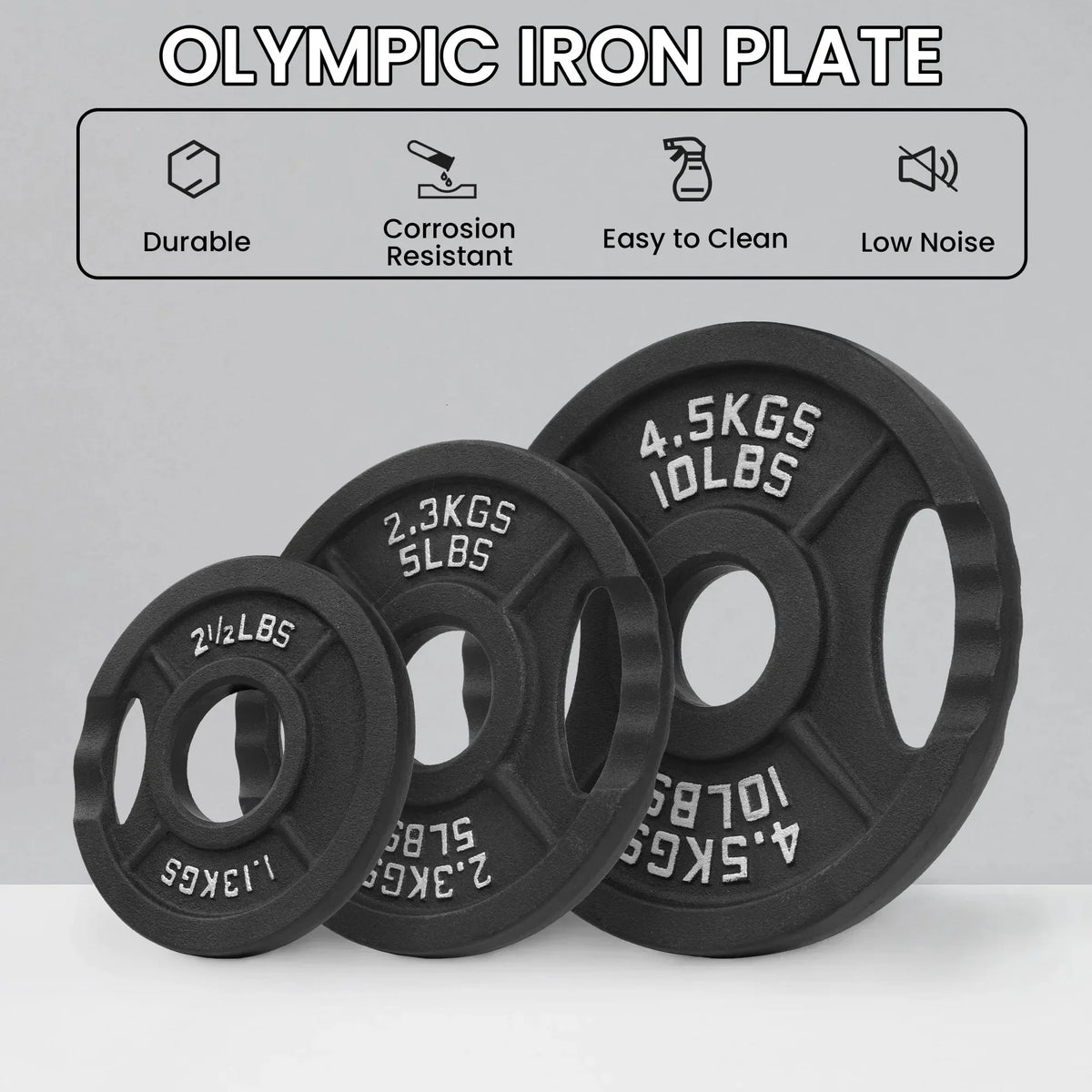 Classic Cast Iron Weight Plates Set 35 Lb for Barbell