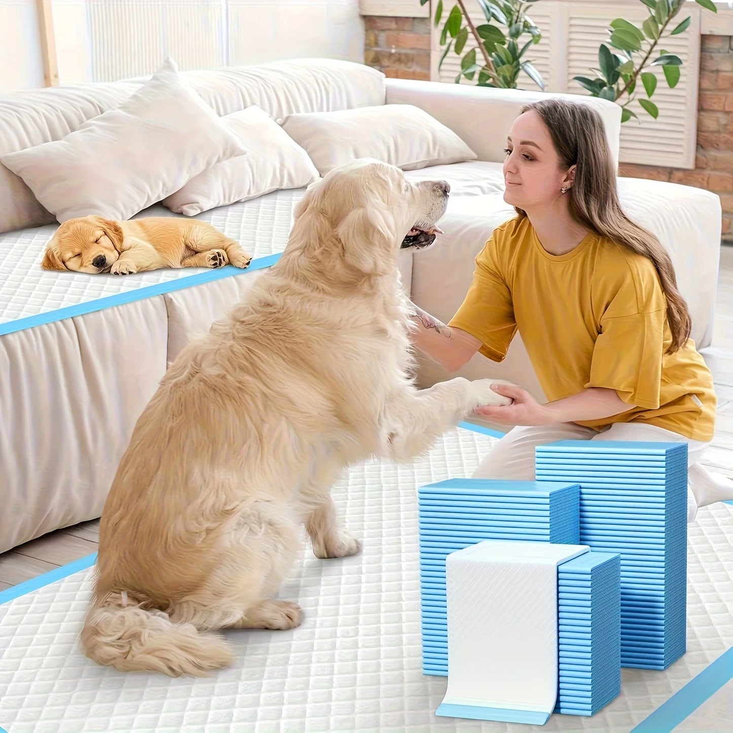 Absorbent Dog Pee Pads Odor Resistant Disposable Training Pads