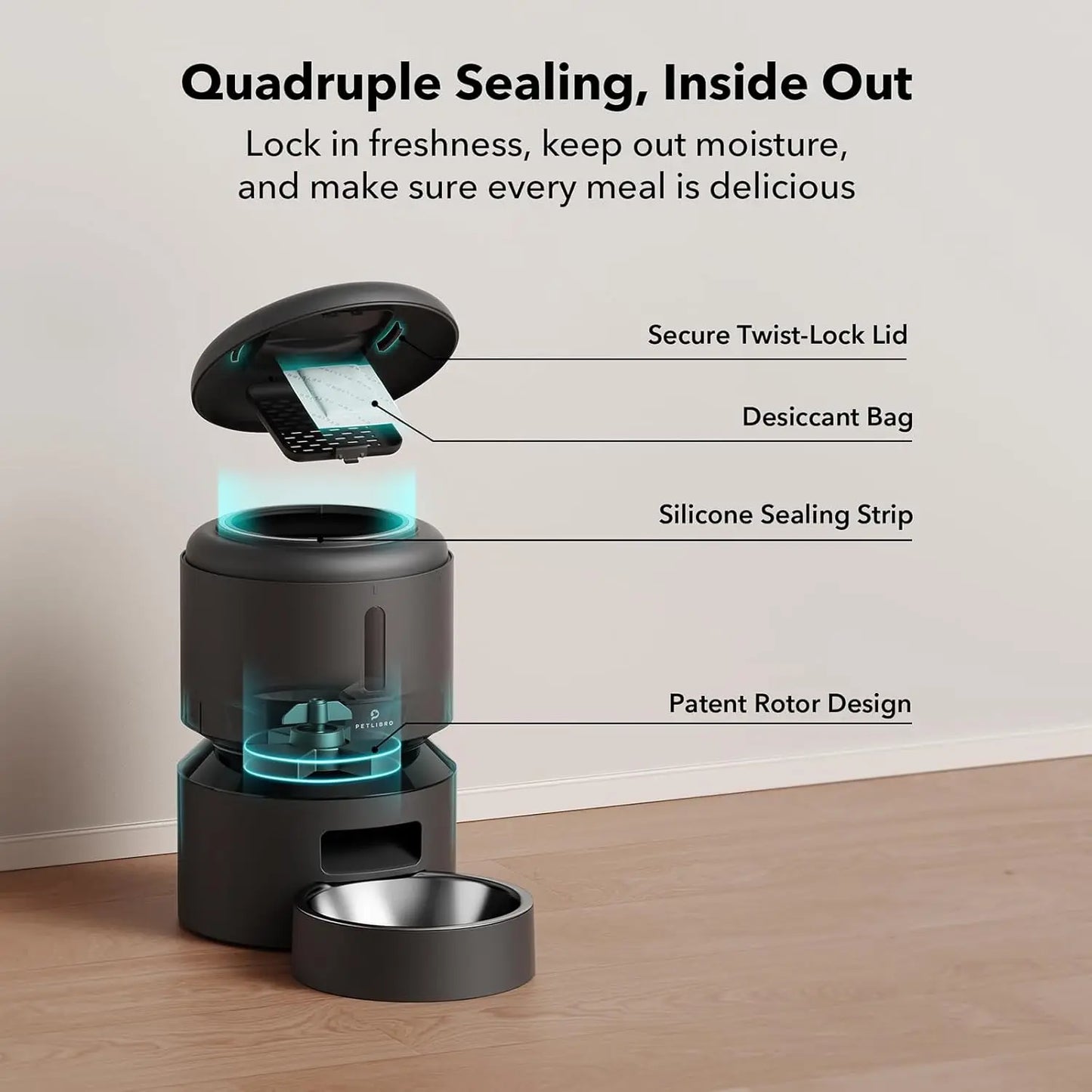 Automatic Pet Feeder With WiFi Timed Dispenser For Pets