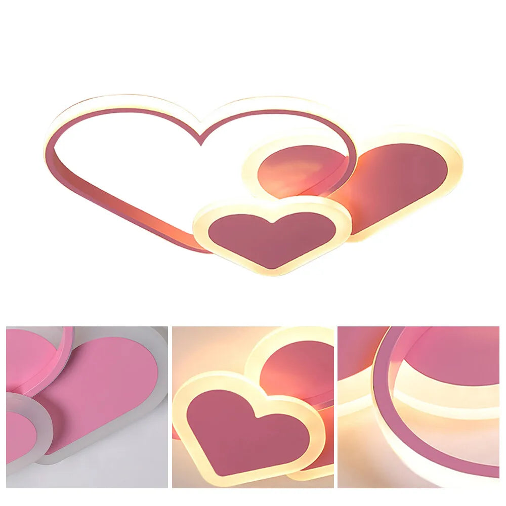Heart Shaped LED Ceiling Lamp With Remote Control Light