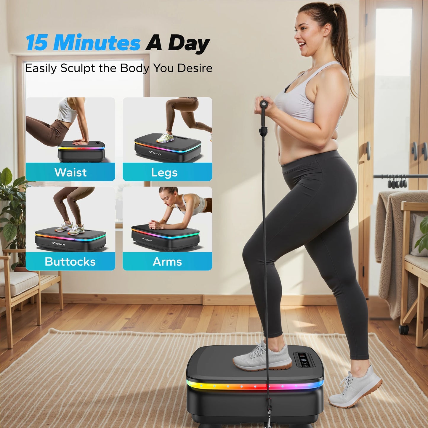 MERACH Vibration Plate Exercise Machine for Light Whole Body Workout