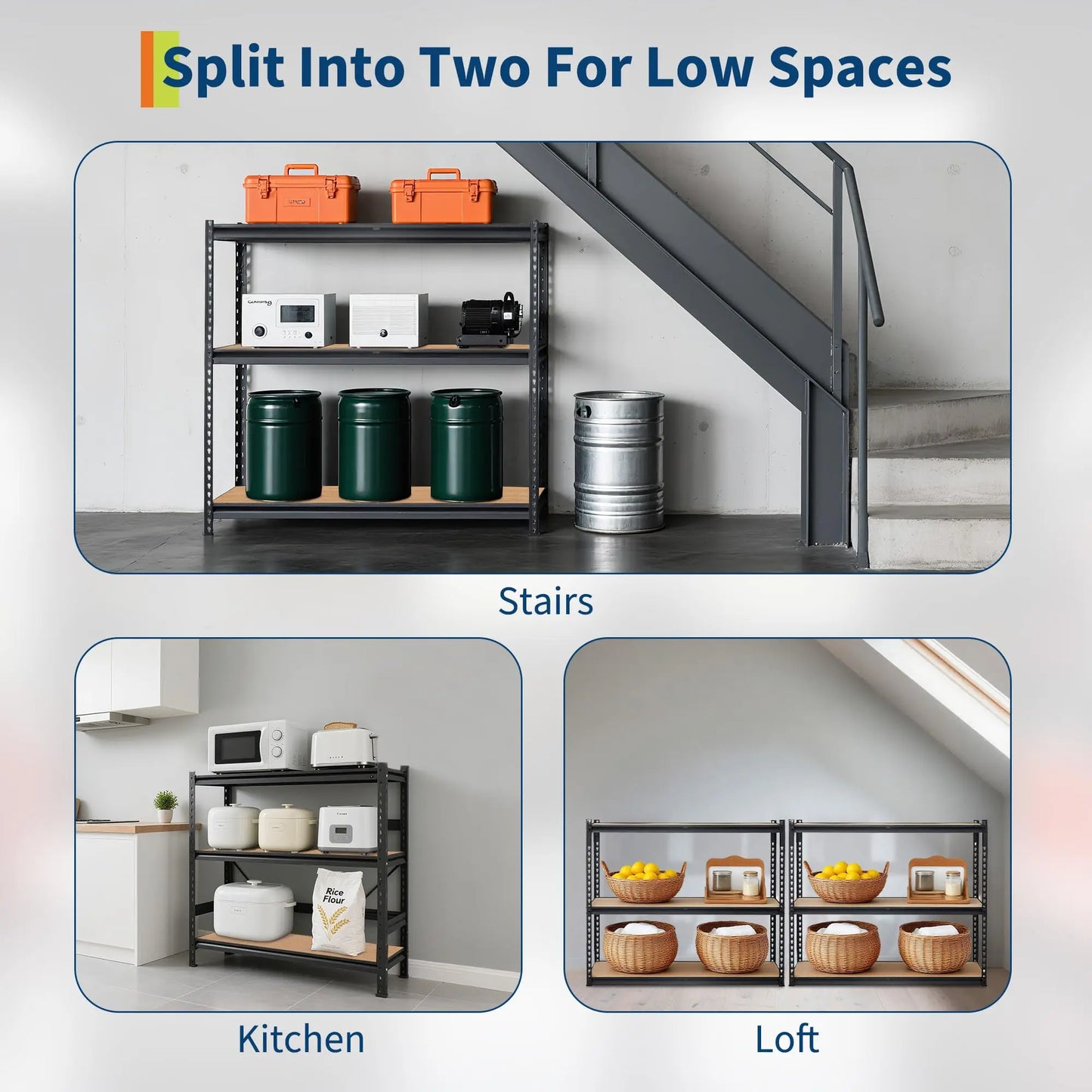 Heavy Duty 5-Tier Metal Garage Shelving Unit, 2500 Lb Capacity