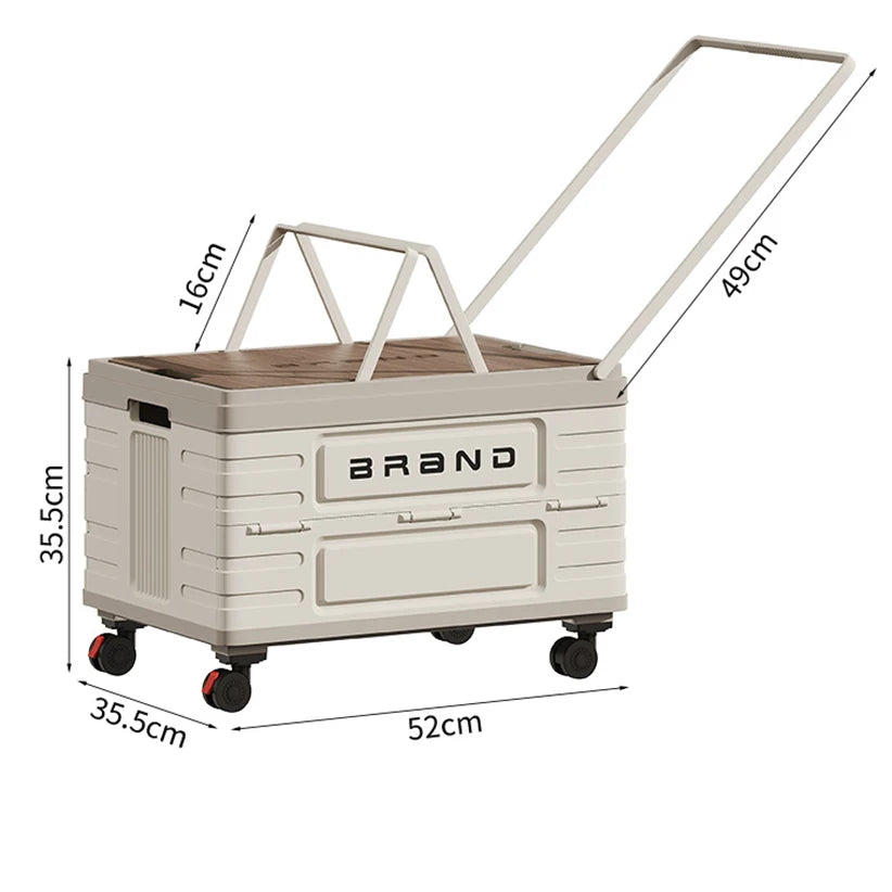 360 Rotating Foldable Storage Cart Heavy Duty Mobile Organizer