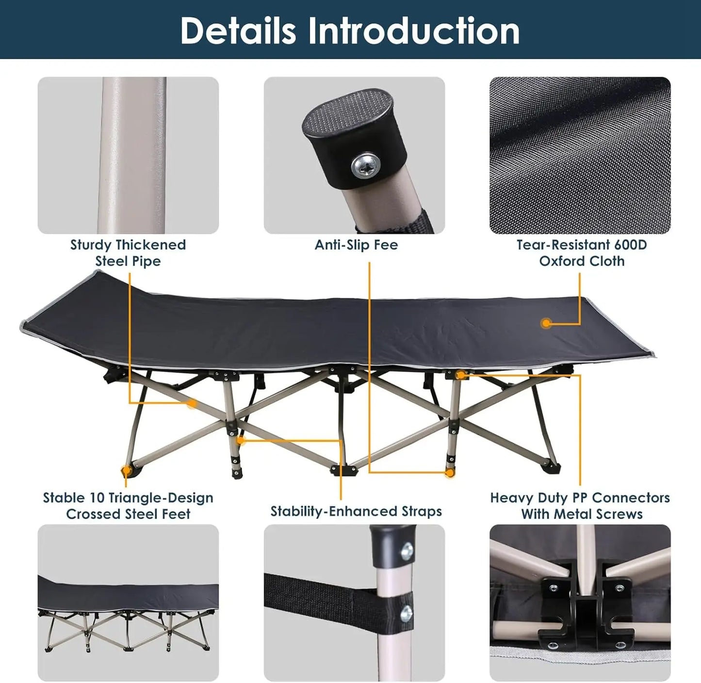 Foldable Portable Bed For Outdoor Garden Chair Pearl Foam Mattress