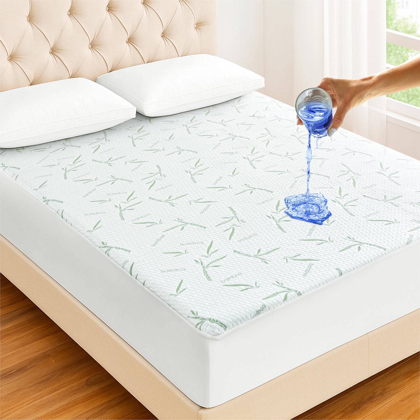 Lux Decor Mattress Protector Rayon Waterproof Fitted Sheet Deep Pocket