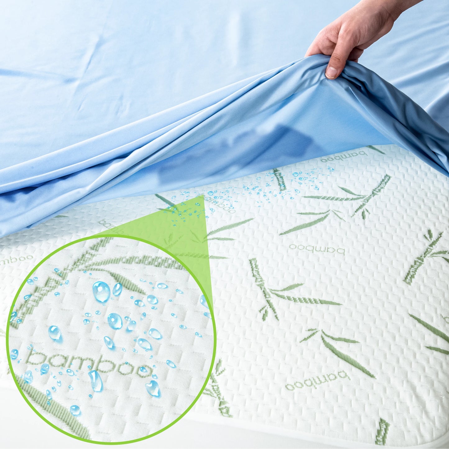 Lux Decor Mattress Protector Rayon Waterproof Fitted Sheet Deep Pocket