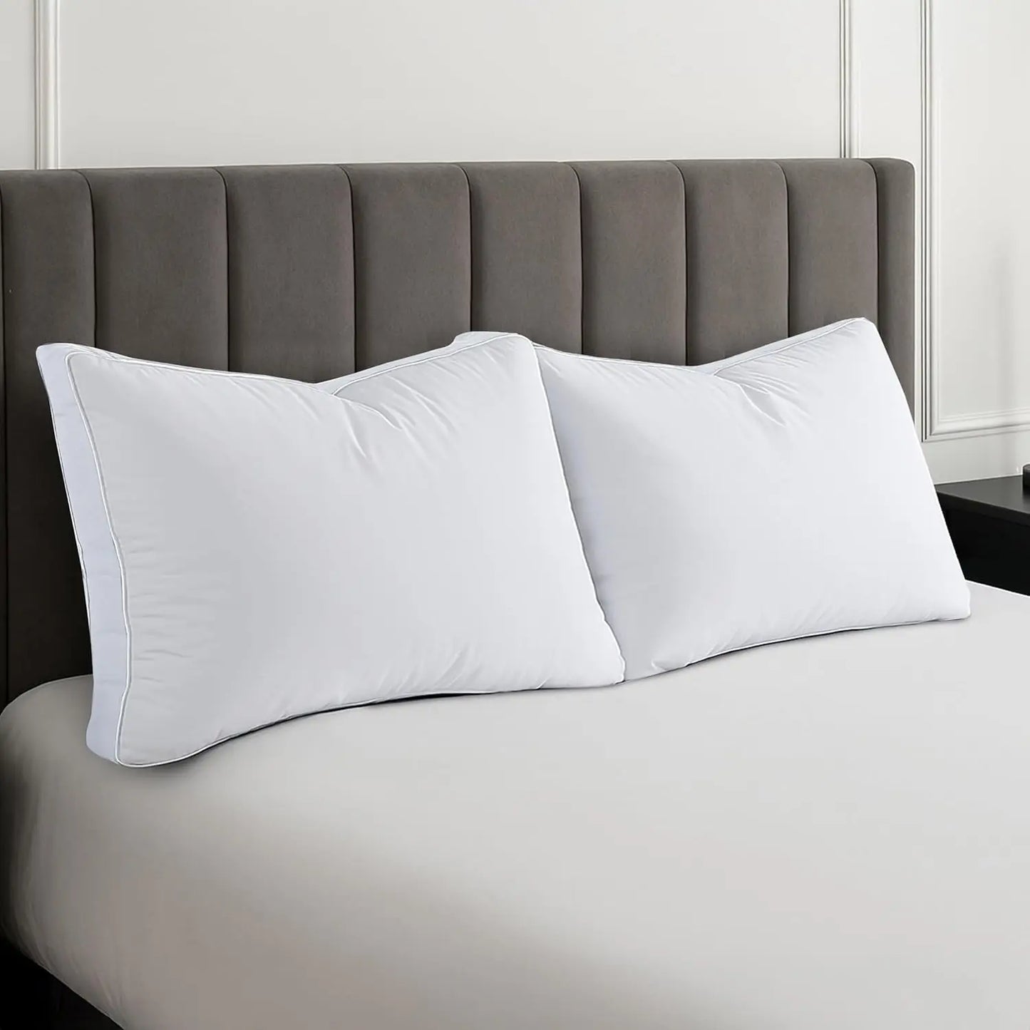 Gusseted Down Alternative Bed Pillows Set of 2