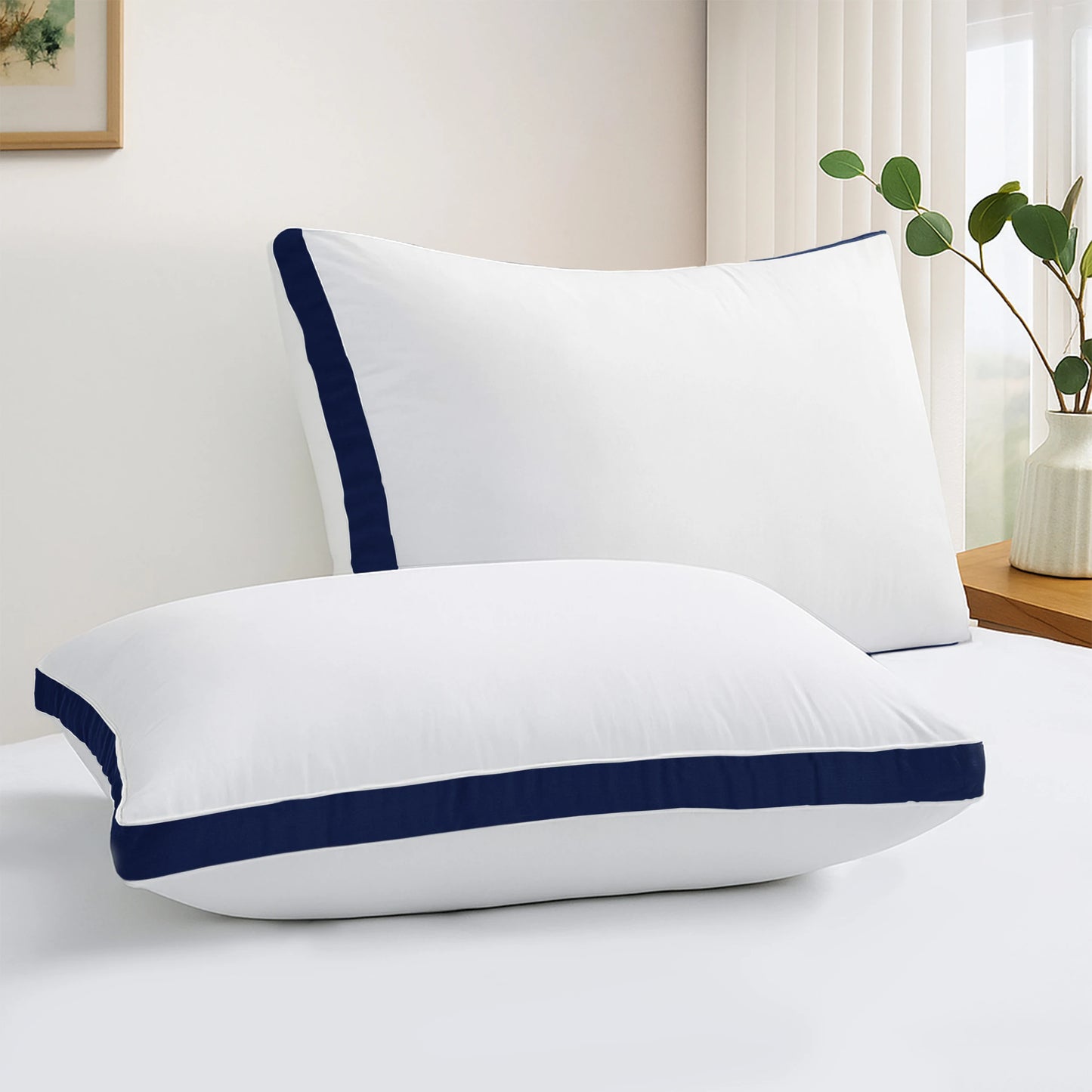Gusseted Down Alternative Bed Pillows Set of 2