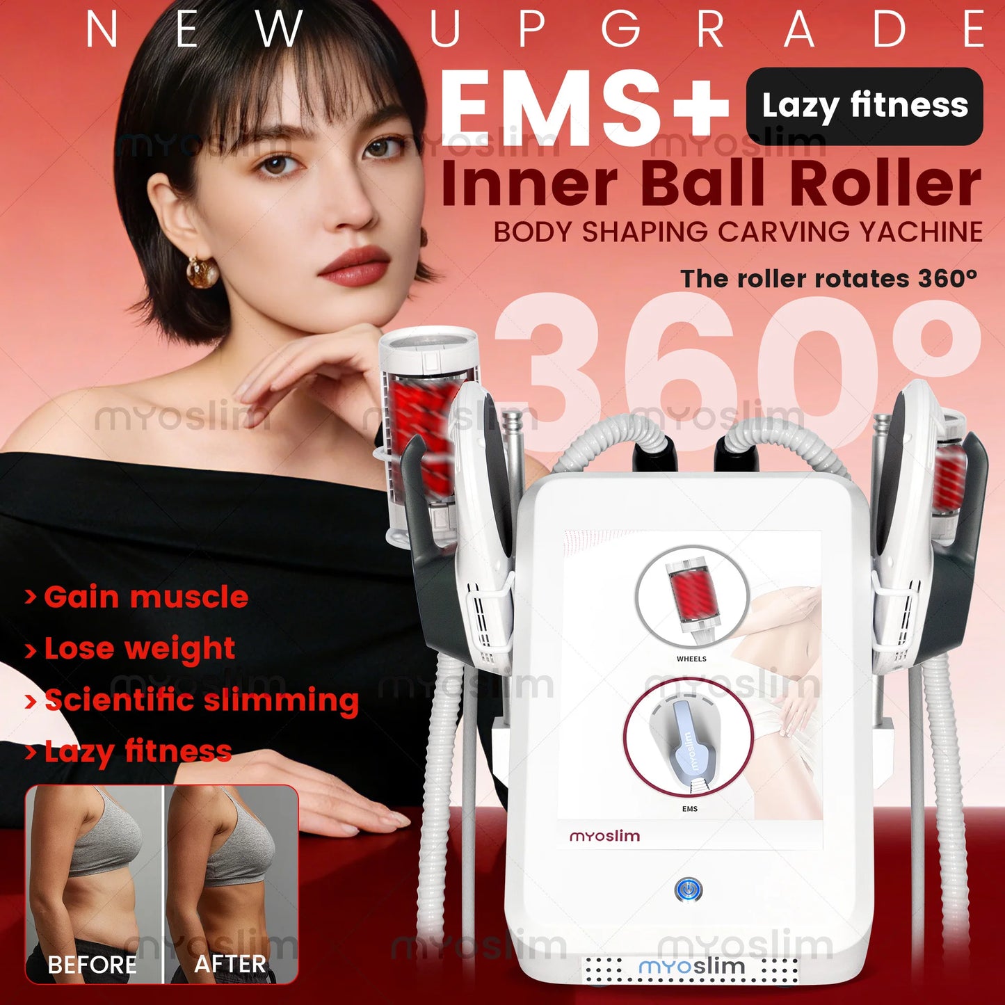 Myoslim EMS Body Sculpting Machine With Inner Ball Roller