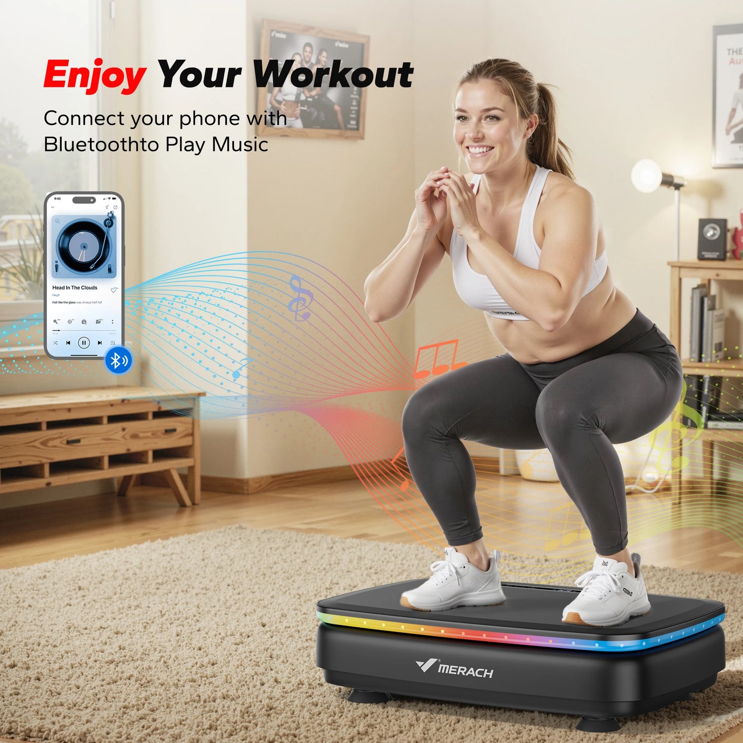MERACH Vibration Plate Exercise Machine for Light Whole Body Workout