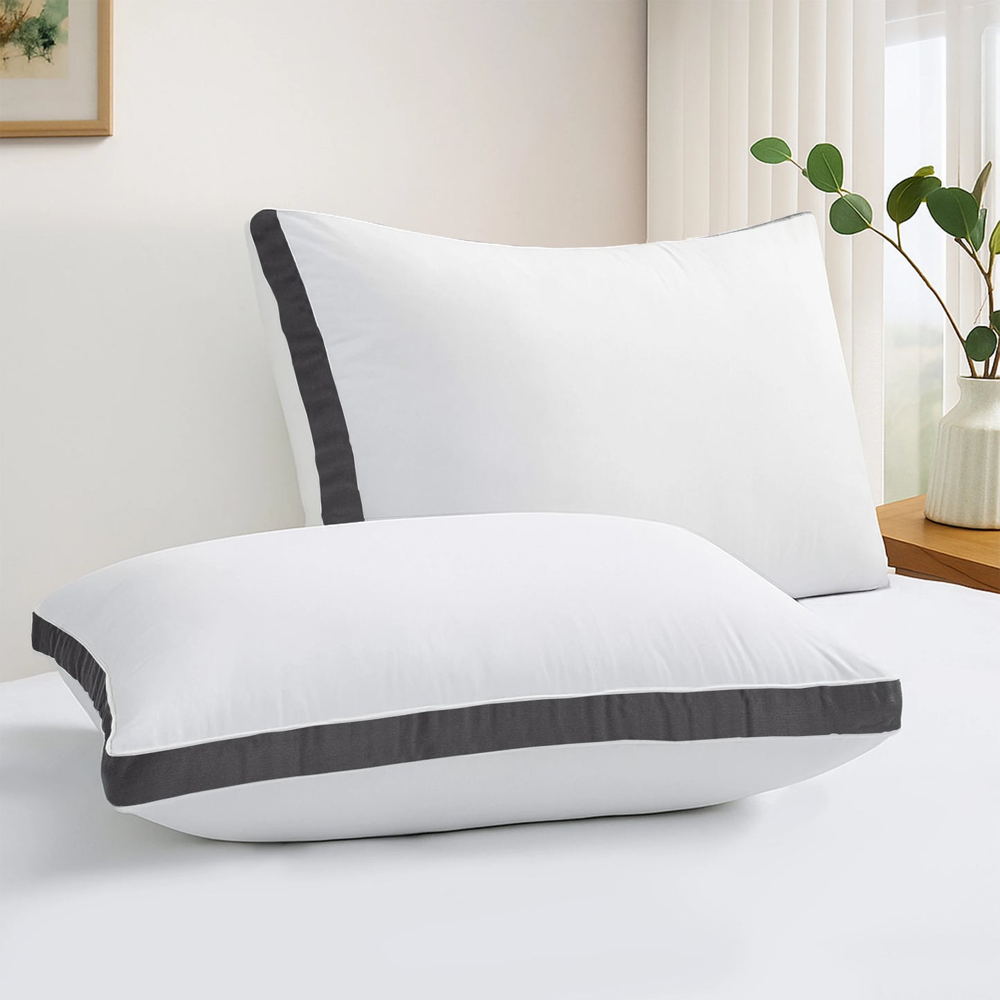 Gusseted Down Alternative Bed Pillows Set of 2