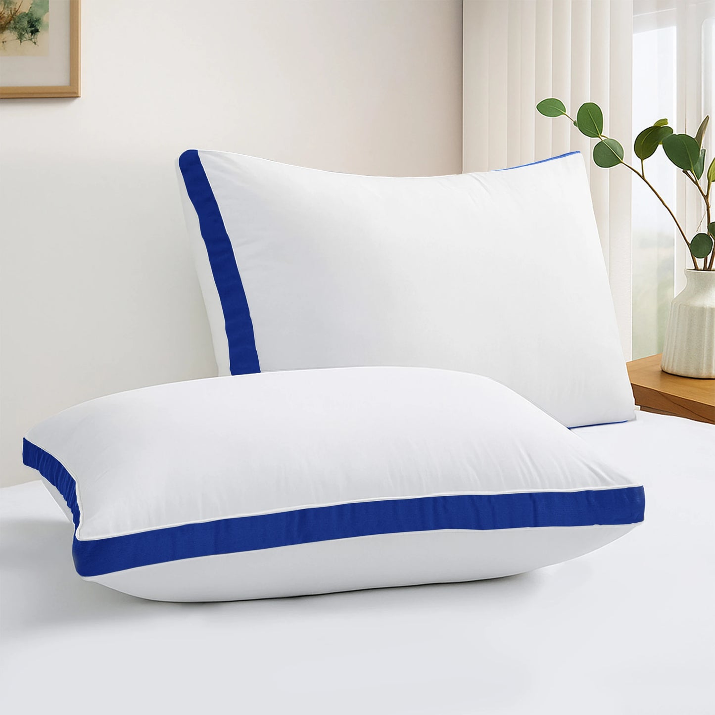 Gusseted Down Alternative Bed Pillows Set of 2