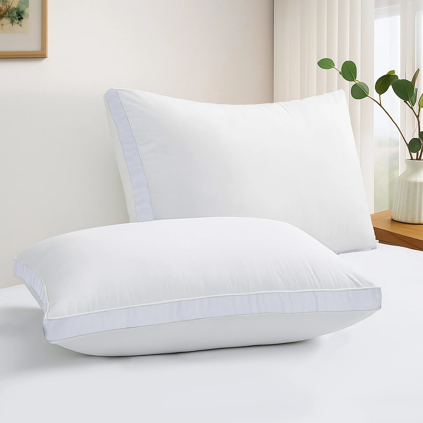Gusseted Down Alternative Bed Pillows Set of 2