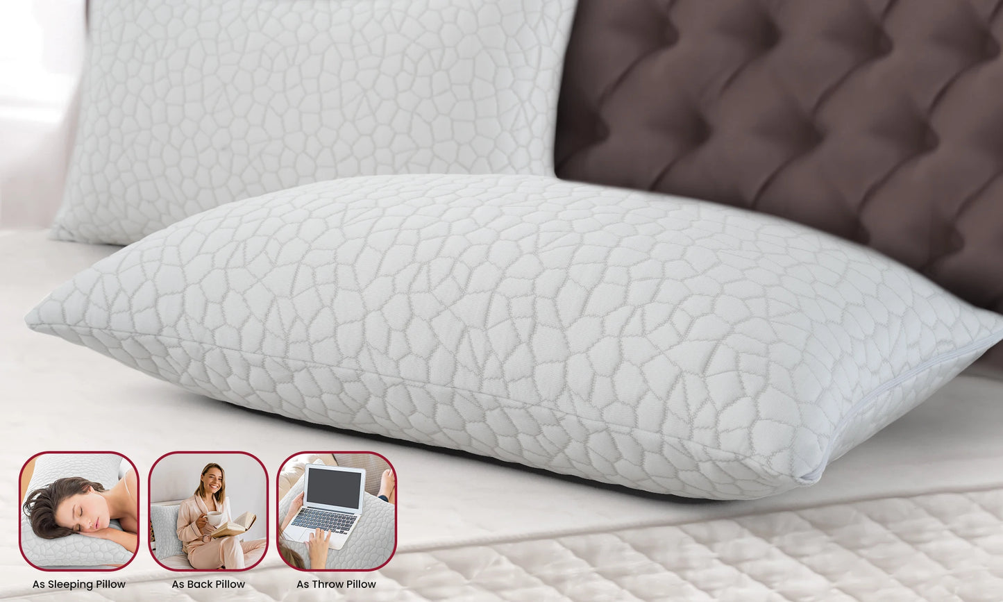 Shredded Memory Foam Pillows 2 Pack Washable Cover