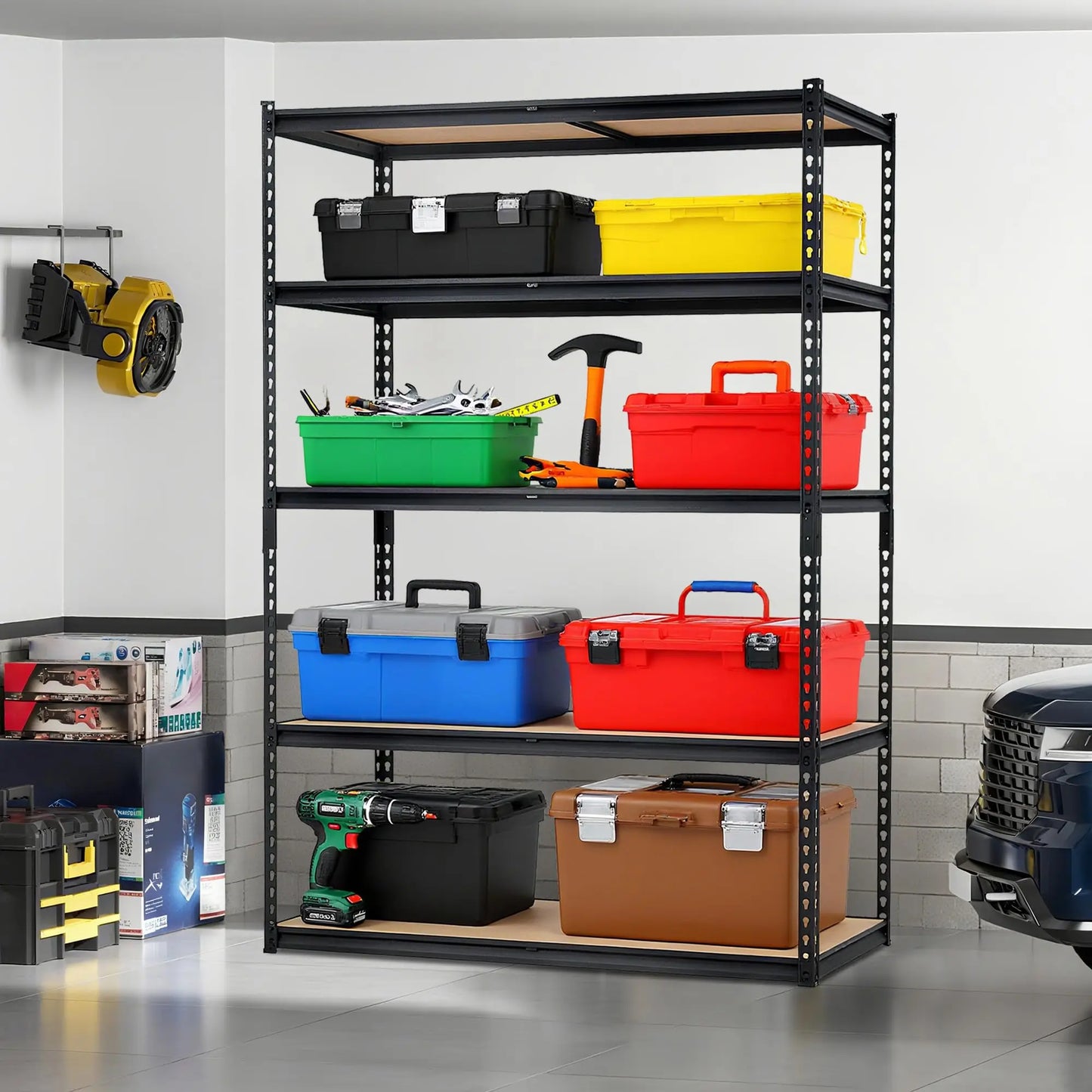 Heavy Duty 5-Tier Metal Garage Shelving Unit, 2500 Lb Capacity