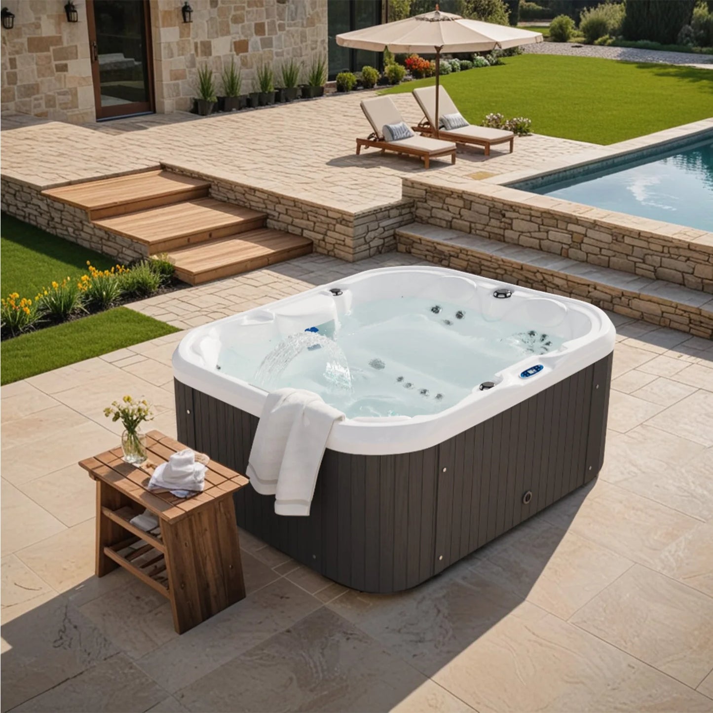 Outdoor Hot Tub With Intelligent Control And Water Purification