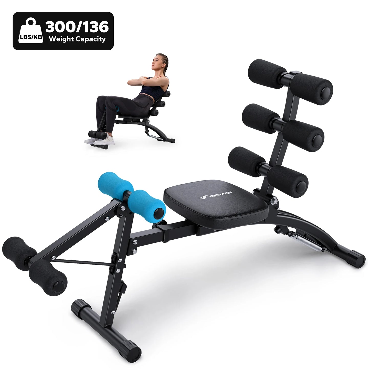 MERACH Ab Machine Multi Functional Adjustable Sit Up Bench For Home Gym