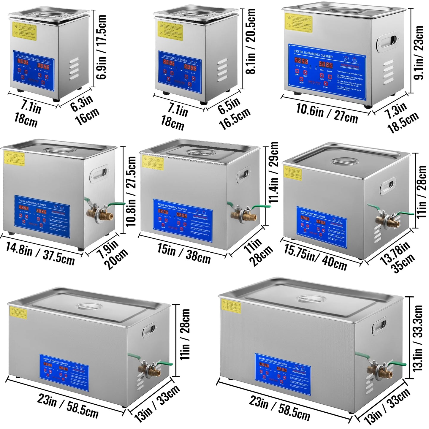 SucceBuy Ultrasonic Cleaner 1.3L To 30L Dishes Portable Home Appliance
