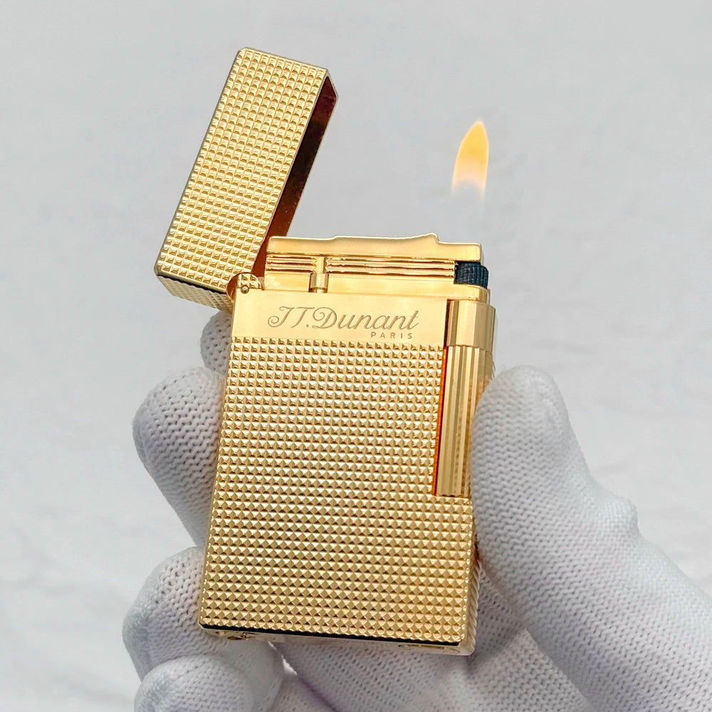 JTDUNANT Classic Brass Cigarette Lighter Butane Flame Gift