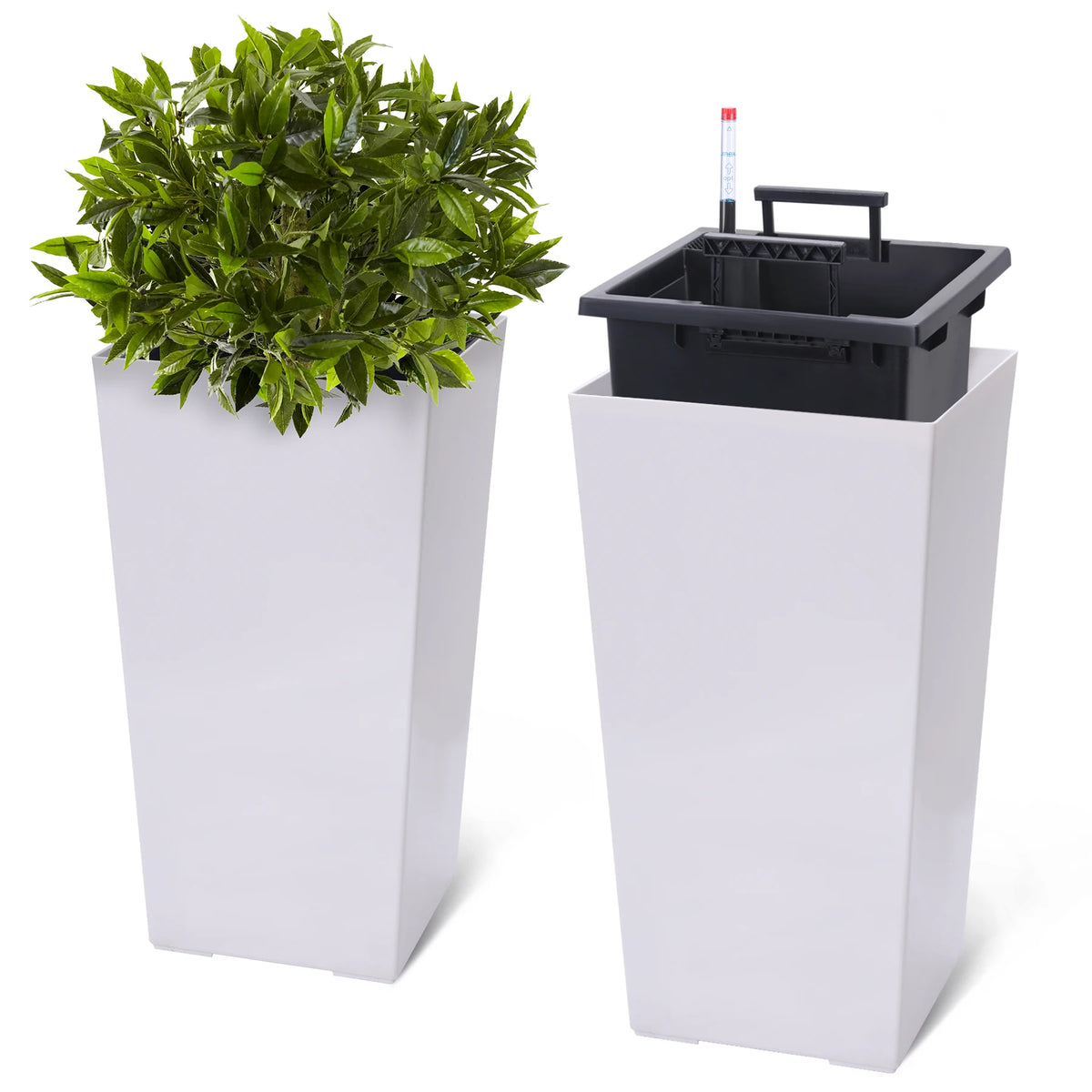 Two Pack Planters Outdoor Indoor Pots With Auto Watering