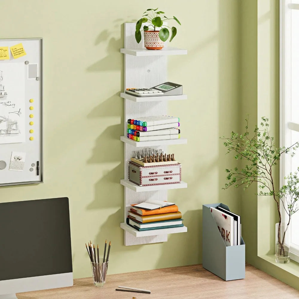 Five Tier Wall Mounted Shelf Display Rack For Bedroom Living Room