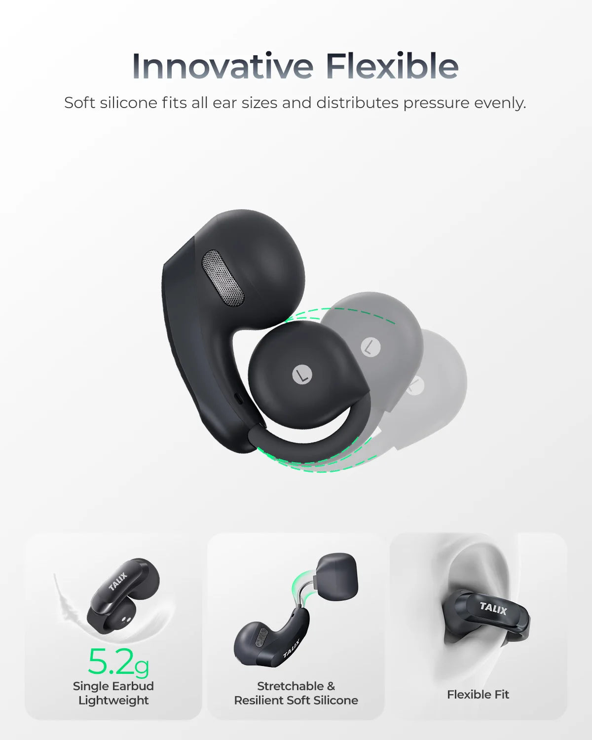 Talix AuraHalo G1 Open-Ear Earbuds Noise Cancelling Bluetooth 5.3