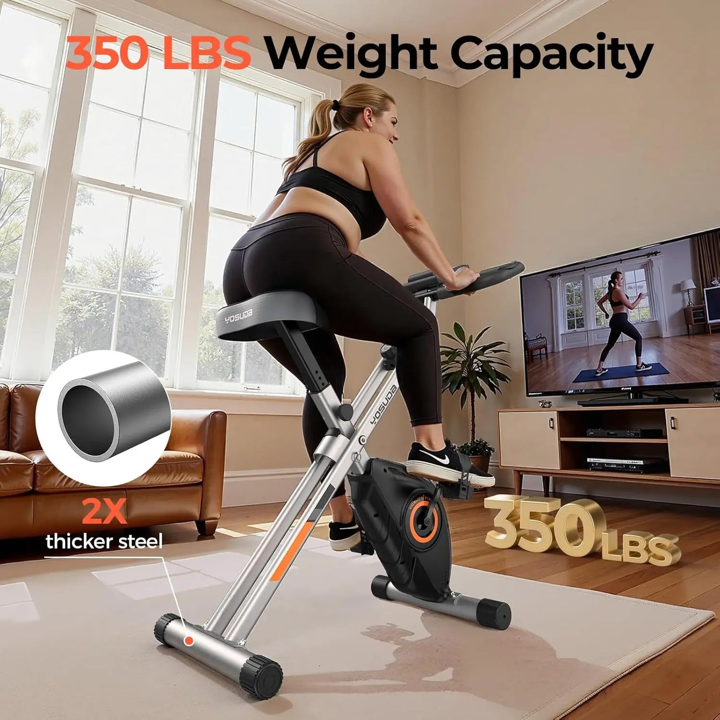 Yosuda Folding Exercise Bike Compact Stationary Bike For Home Gym