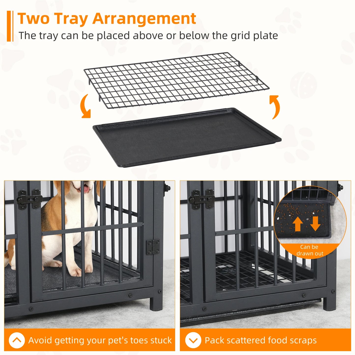 Furniture Style Dog Crate End Table With Removable Tray