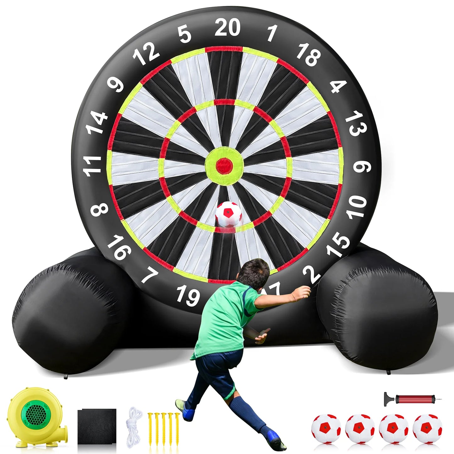 VANCEN Inflatable Giant Outdoor Soccer Darts Board With Balls