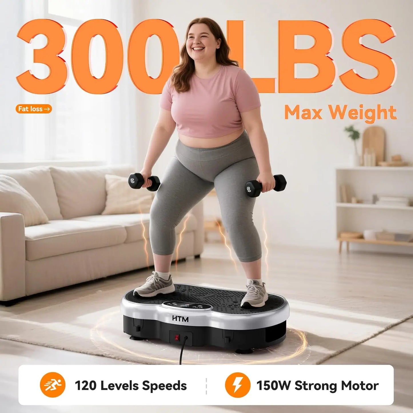 HTMM Calorie Tracking Vibration Plate For Home Gym Muscle Toning