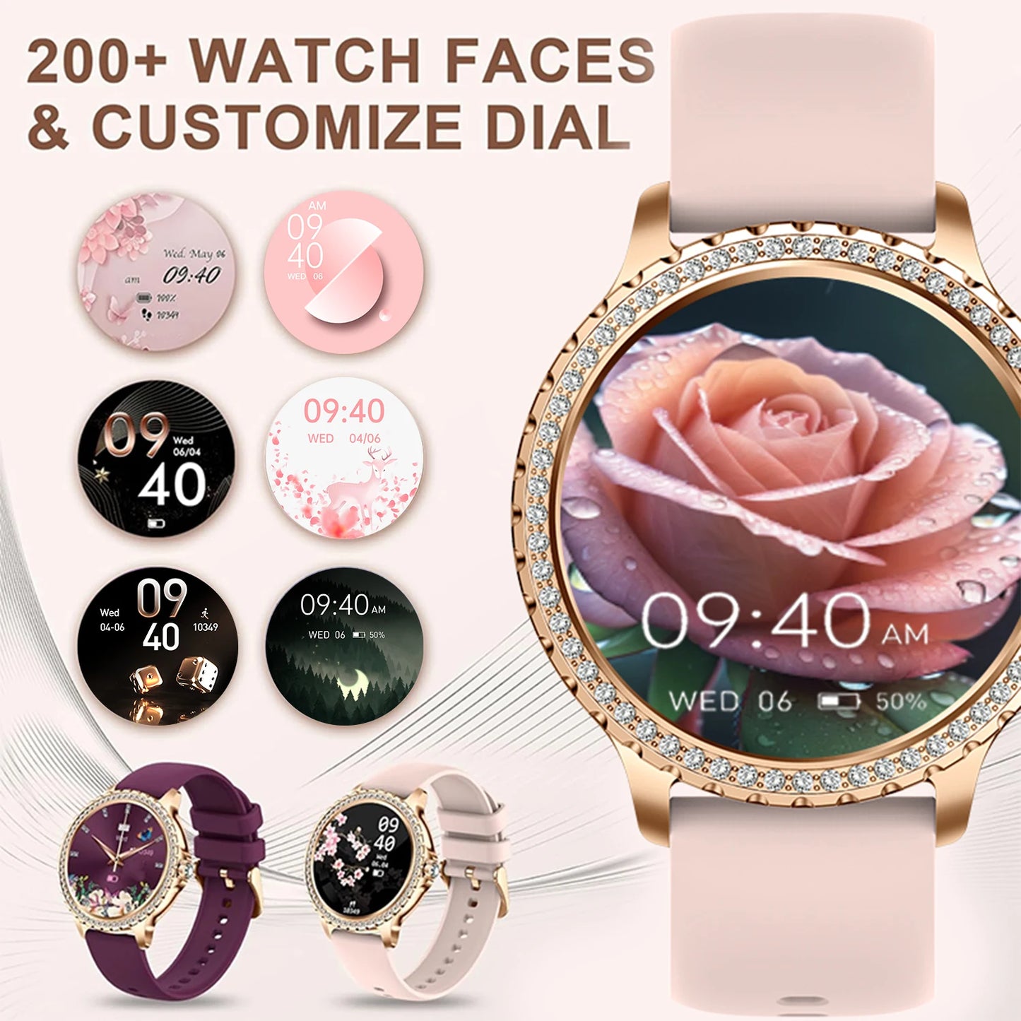 INNOFOVO Women's Smart Watch Touchscreen Fitness Tracker With Calls