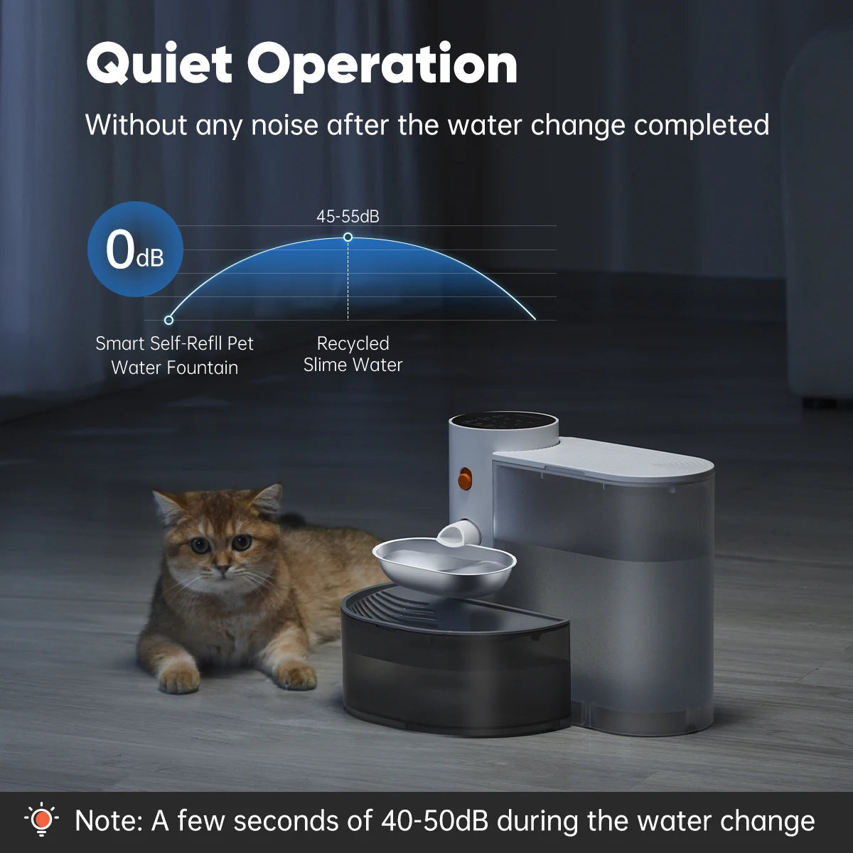 Booteely Stainless Steel Cat Water Dispenser Bowl