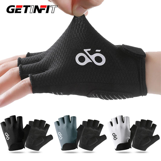 Summer Cycling Half Finger Gloves Breathable Non Slip Shock Absorbing