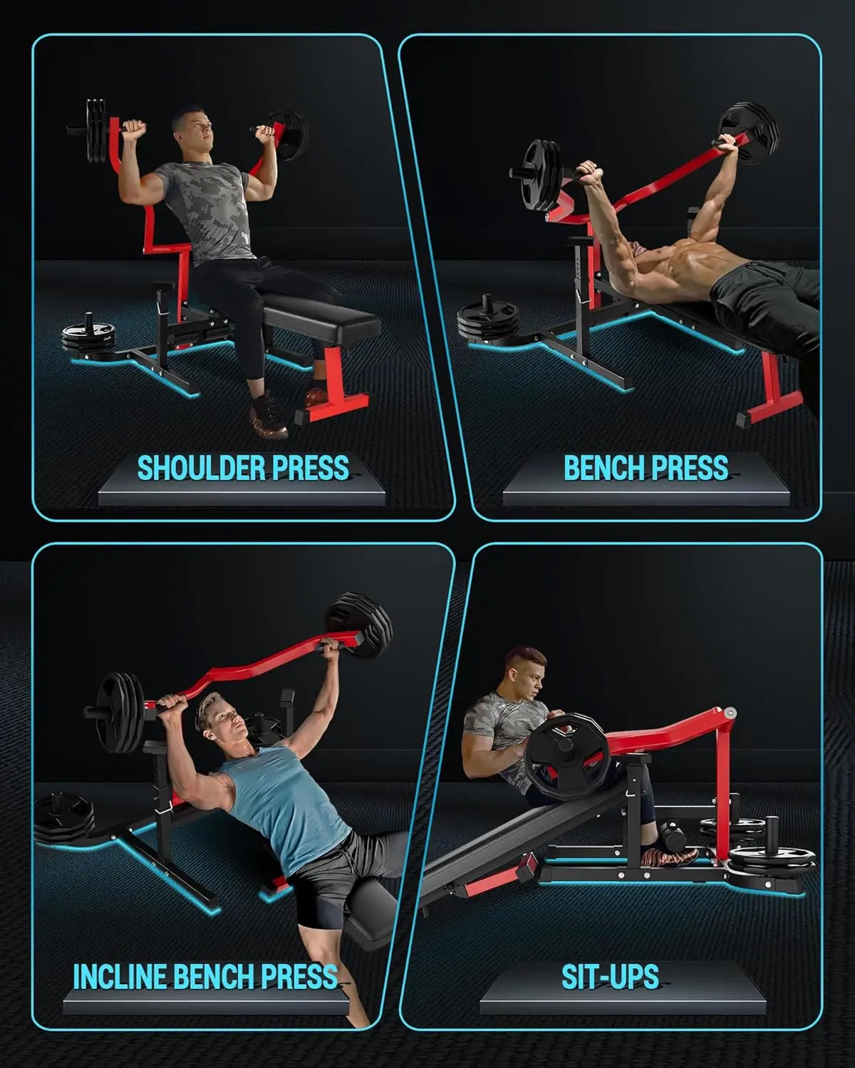 HiMISS Chest Press Machine with Adjustable Bench and Converging Arms