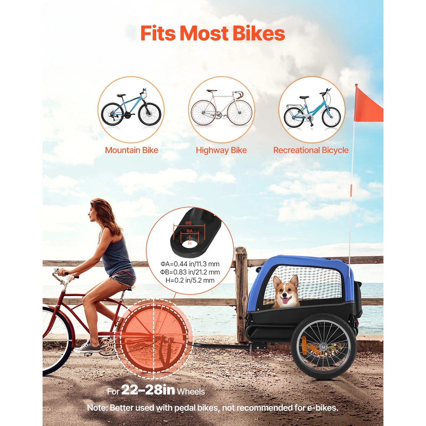 SucceBuy Folding Dog Trailer For Small And Medium Dogs