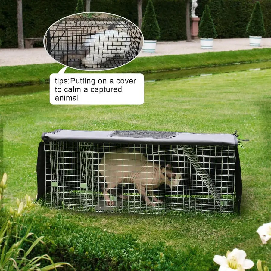 Live Animal Trap Cage With Cover For Cats And Mammals