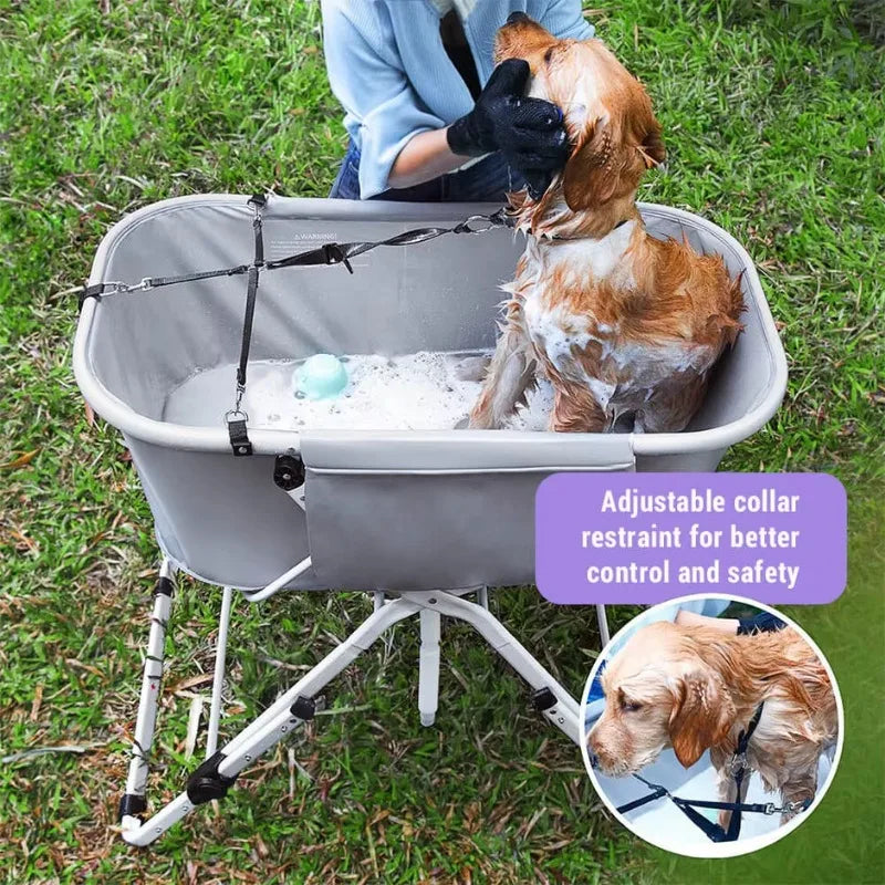 NONEDog Elevated Dog Bath Tubs Foldable Grooming Station