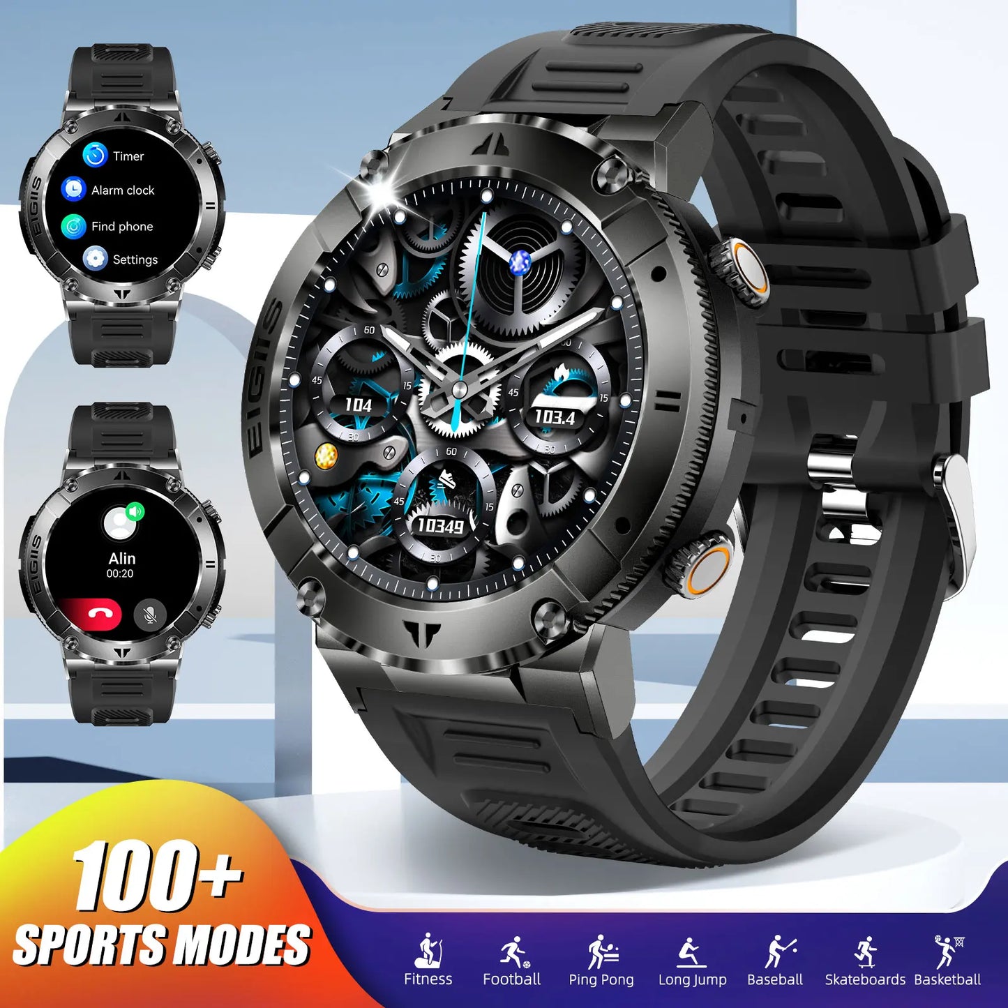 LaNikar Smartwatch Men Bluetooth Call Blood Pressure Fitness Health Monitor