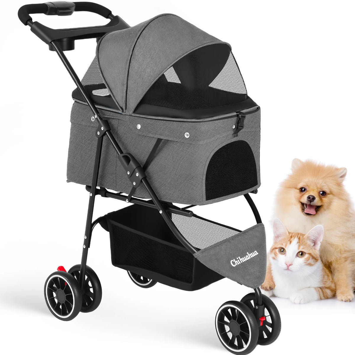 CHIHUAHUA Pet Stroller Foldable Carrier For Small Dogs And Cats