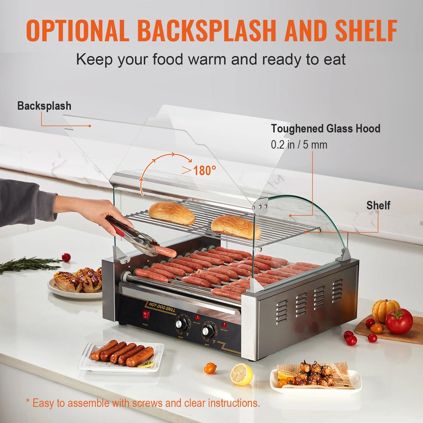 SucceBuy Commercial Electric Hot Dog Roller Sausage Maker