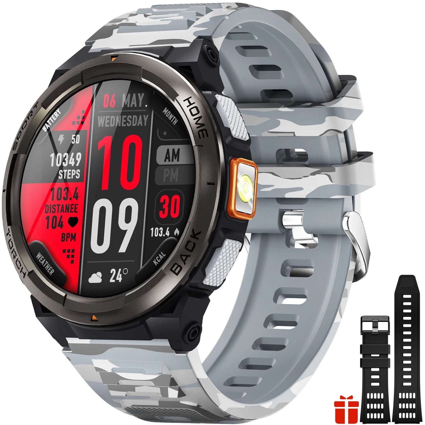 EIGIIS KE5 Smartwatch 3ATM Waterproof Compass Altimeter Barometer