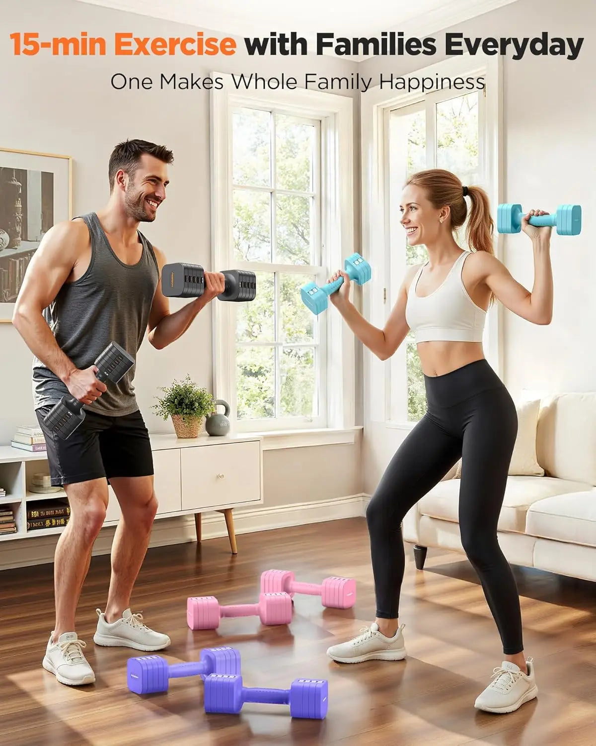FED Fitness 5 In 1 Adjustable Dumbbells Set For Home Gym