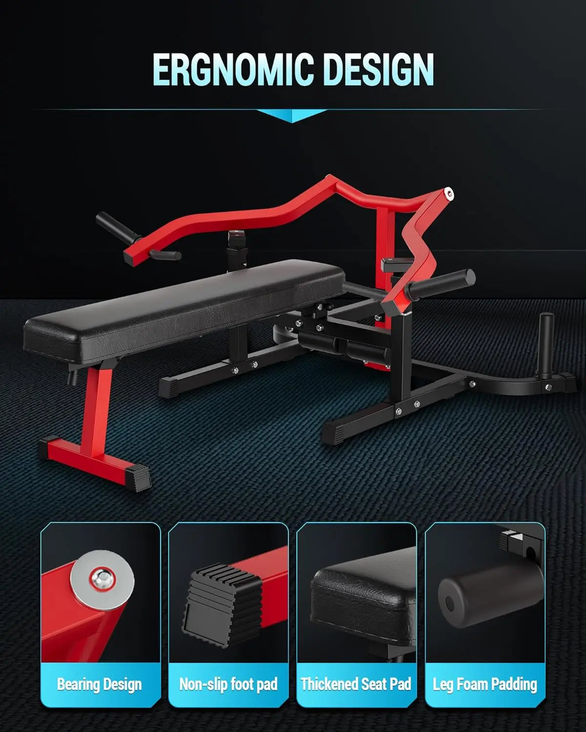 HiMISS Chest Press Machine with Adjustable Bench and Converging Arms