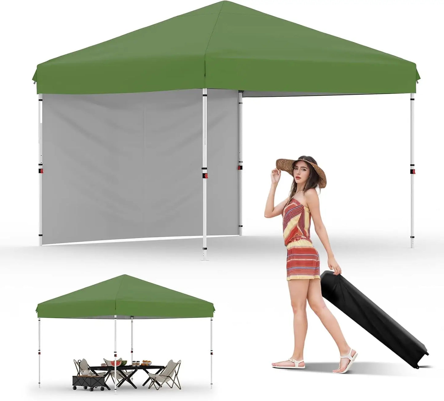 TWISTER Pop Up Canopy Tent With Removable Sidewall UPF 50